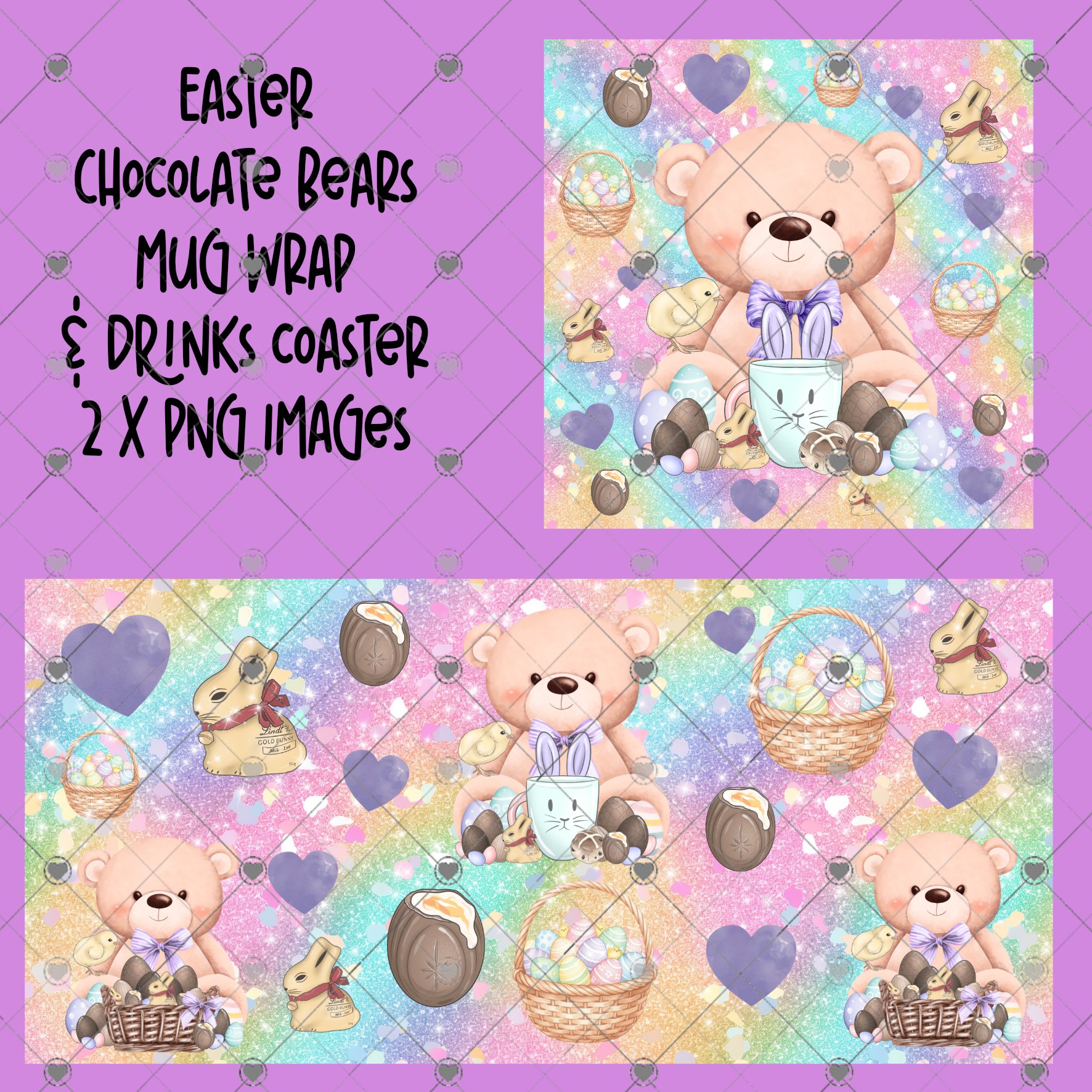 Easter Chocolate Bears Mug Wrap & Coaster - Payhip