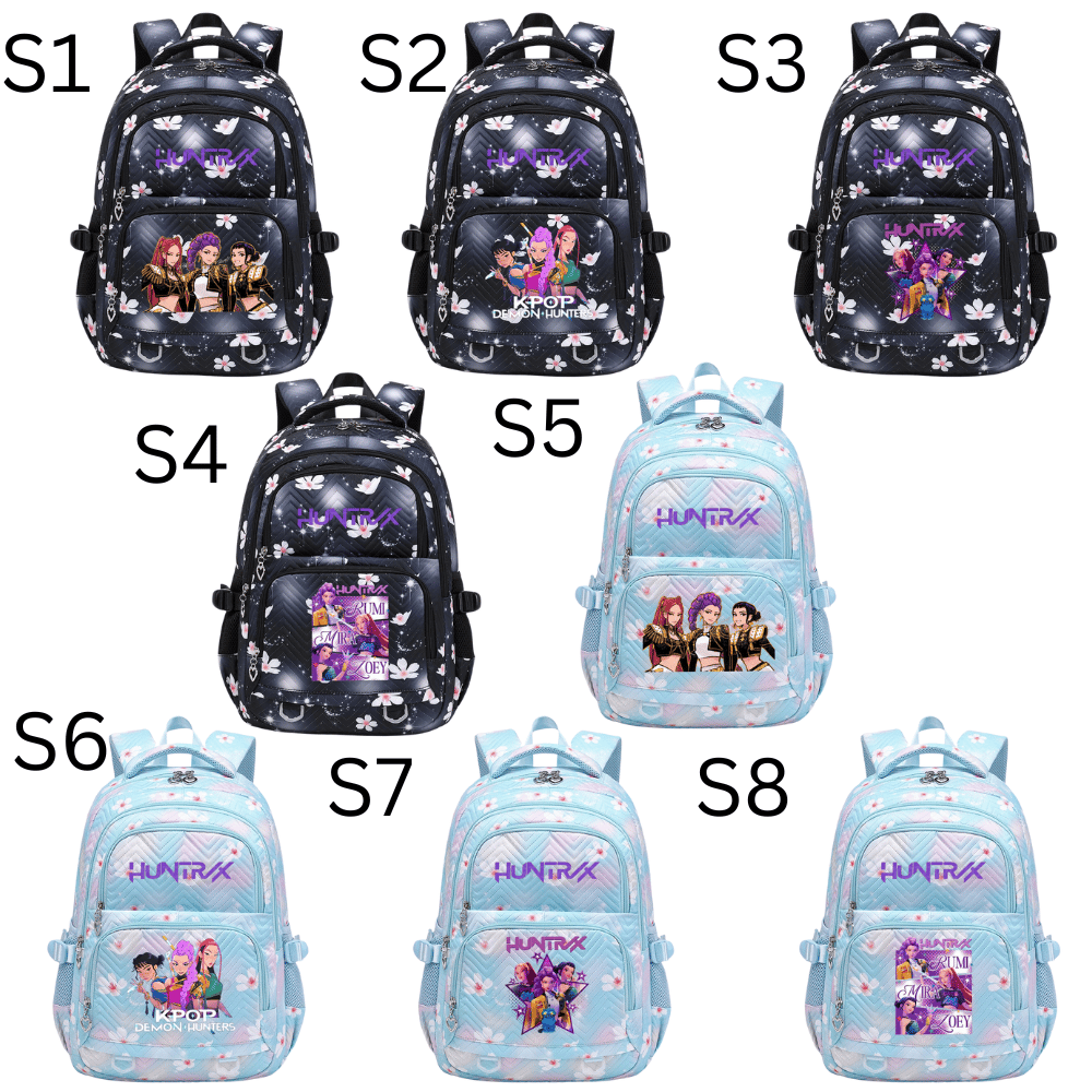 Demon hunter style Korean school backpack for primary and secondary students