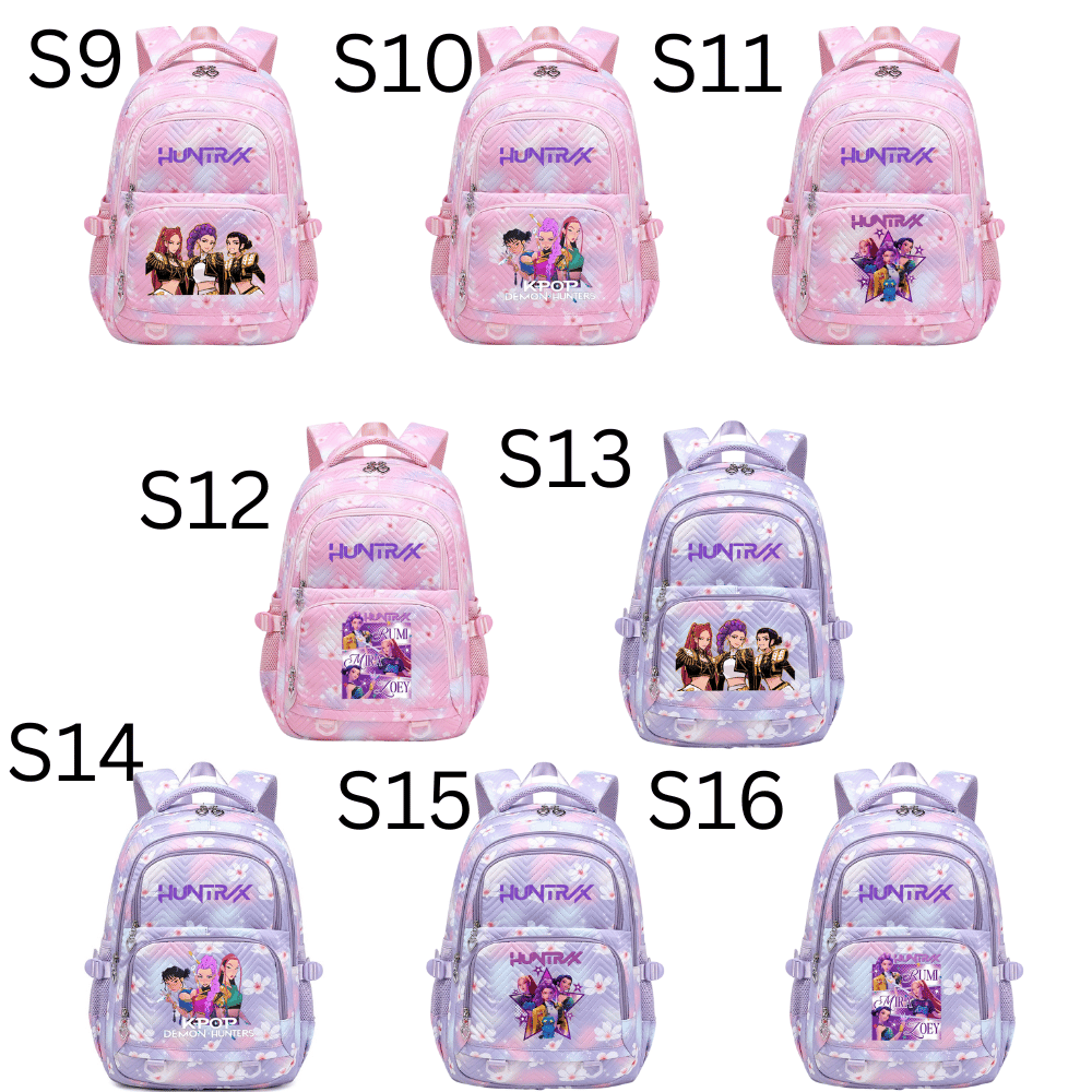 Korean style demon hunter inspired school backpack with large capacity design