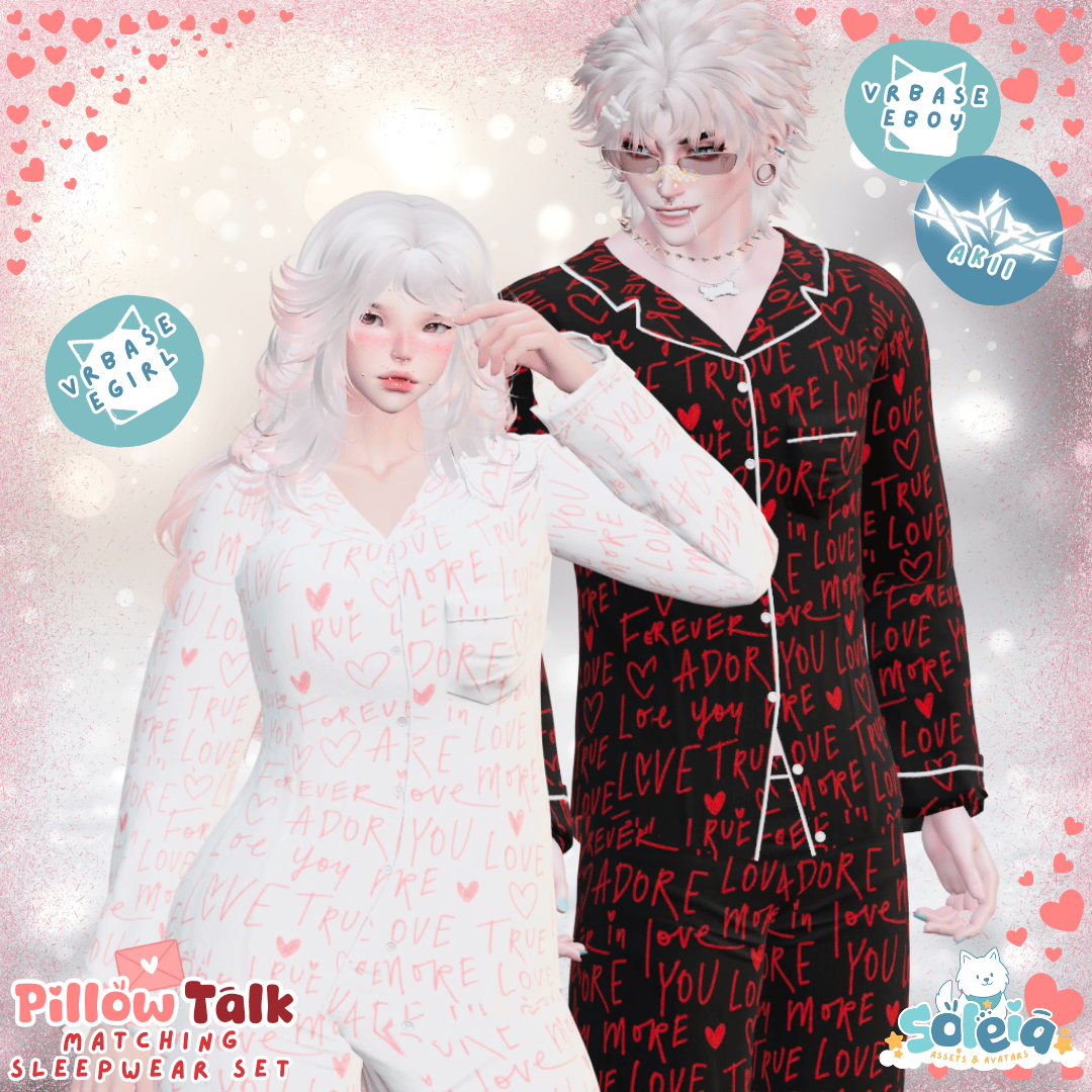Pillow Talk - 2pc Valentine's Day Inspired Pajama Set (Egirl/Eboy/Akii)