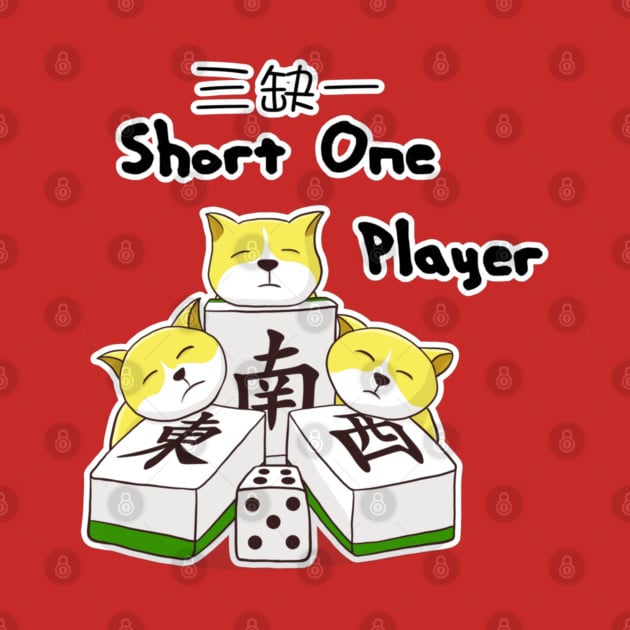 mahjong game party_cat short one player T-Shirt Mahjong T-Shirt