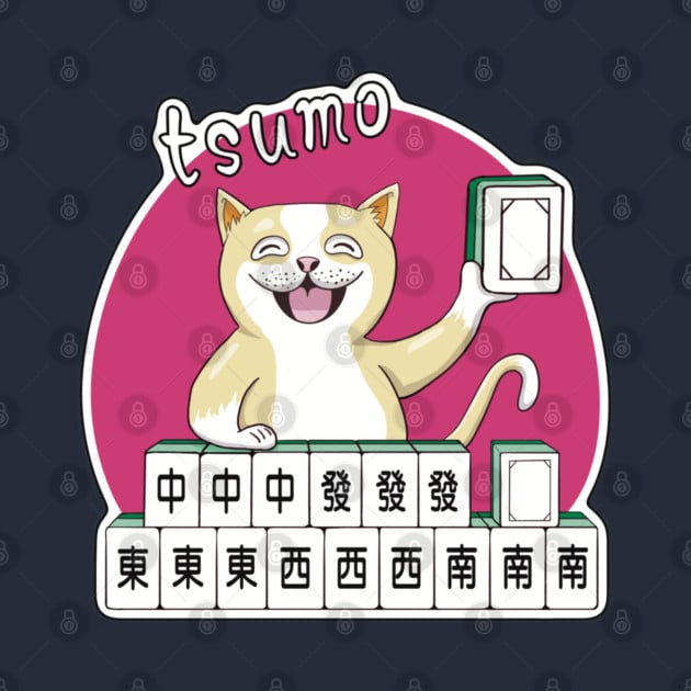 Mahjong winner cat got tsumo /Fu T-Shirt Cat T-Shirt