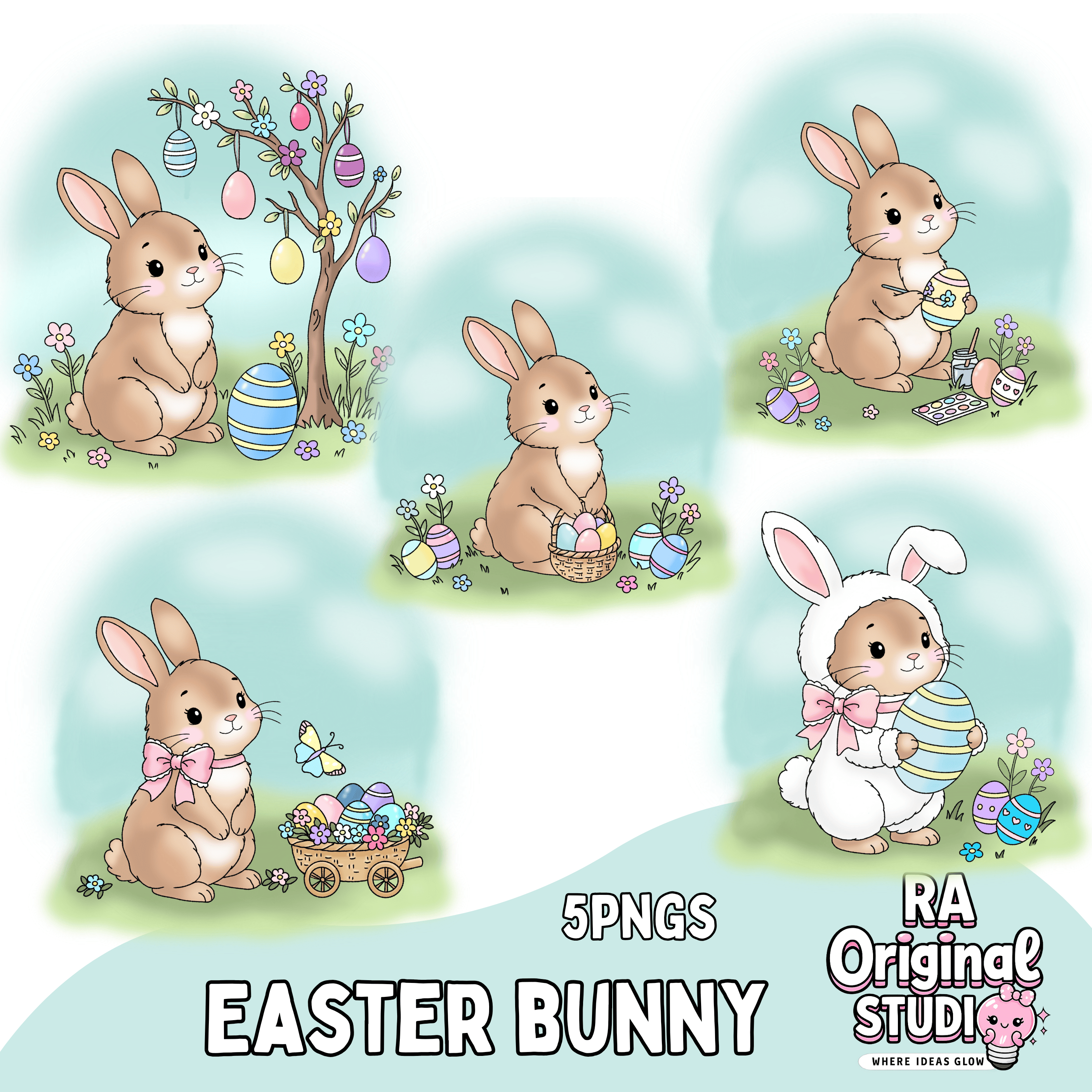 Easter Bunny Clipart Set - Payhip