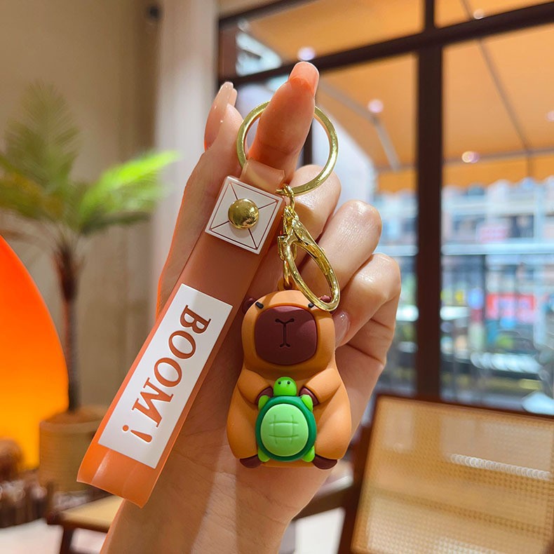 Ice cream pig and snack character keychain set