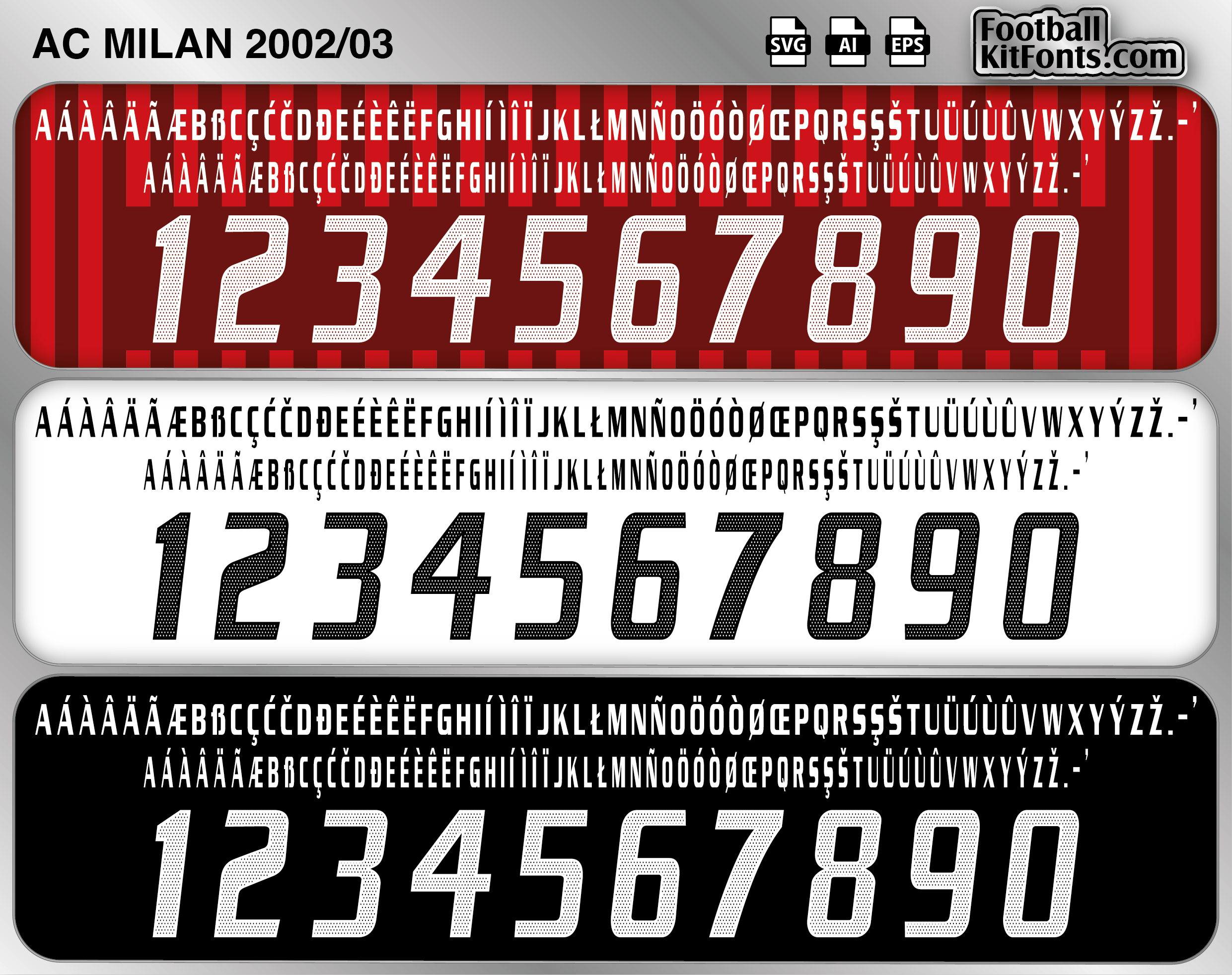 AC Milan 2002-03 Vector Font