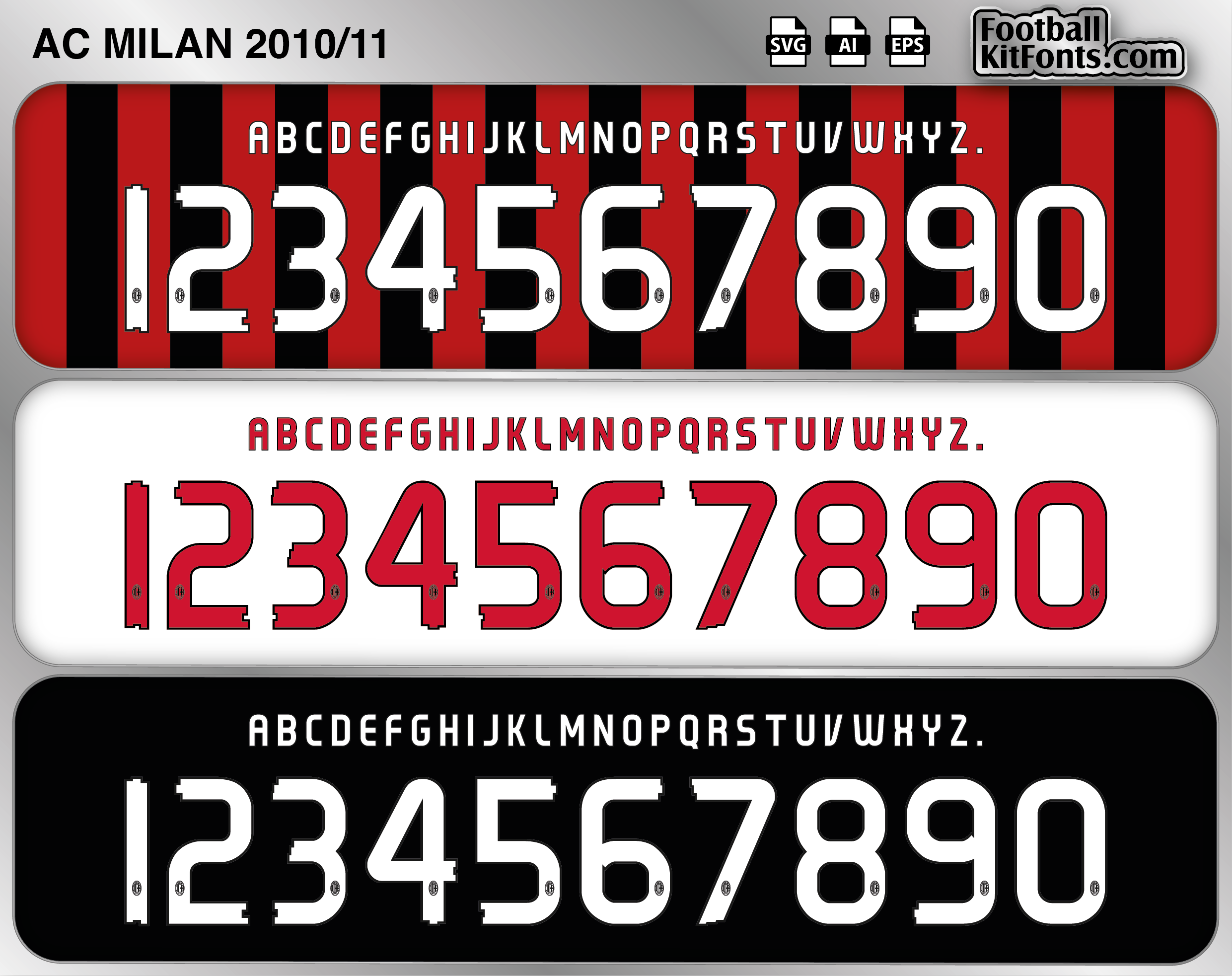 Ac Milan Text Vector AC Milan 2010-11 Vector Font