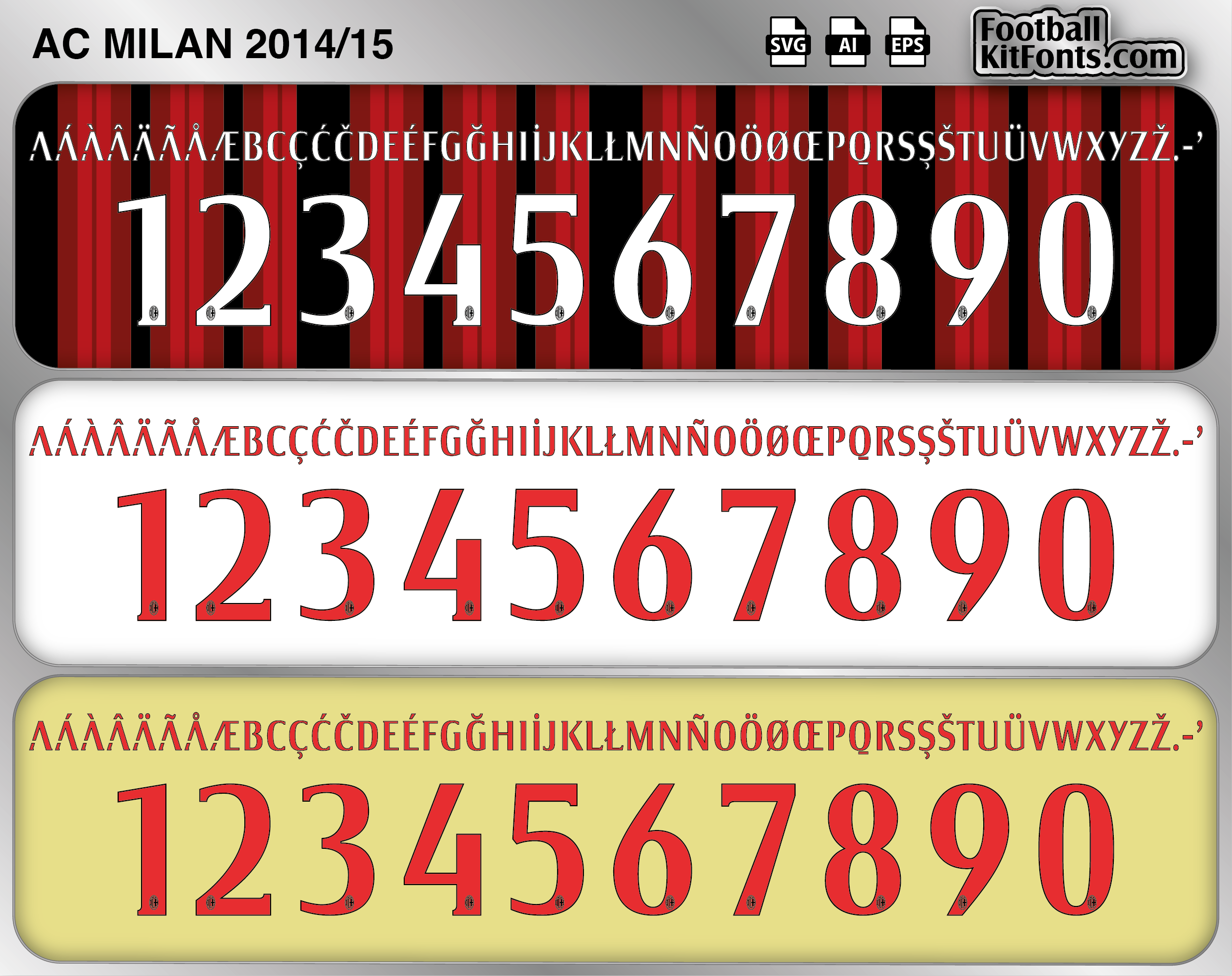 Ac Milan Text Vector AC Milan 2014-15 Vector Font