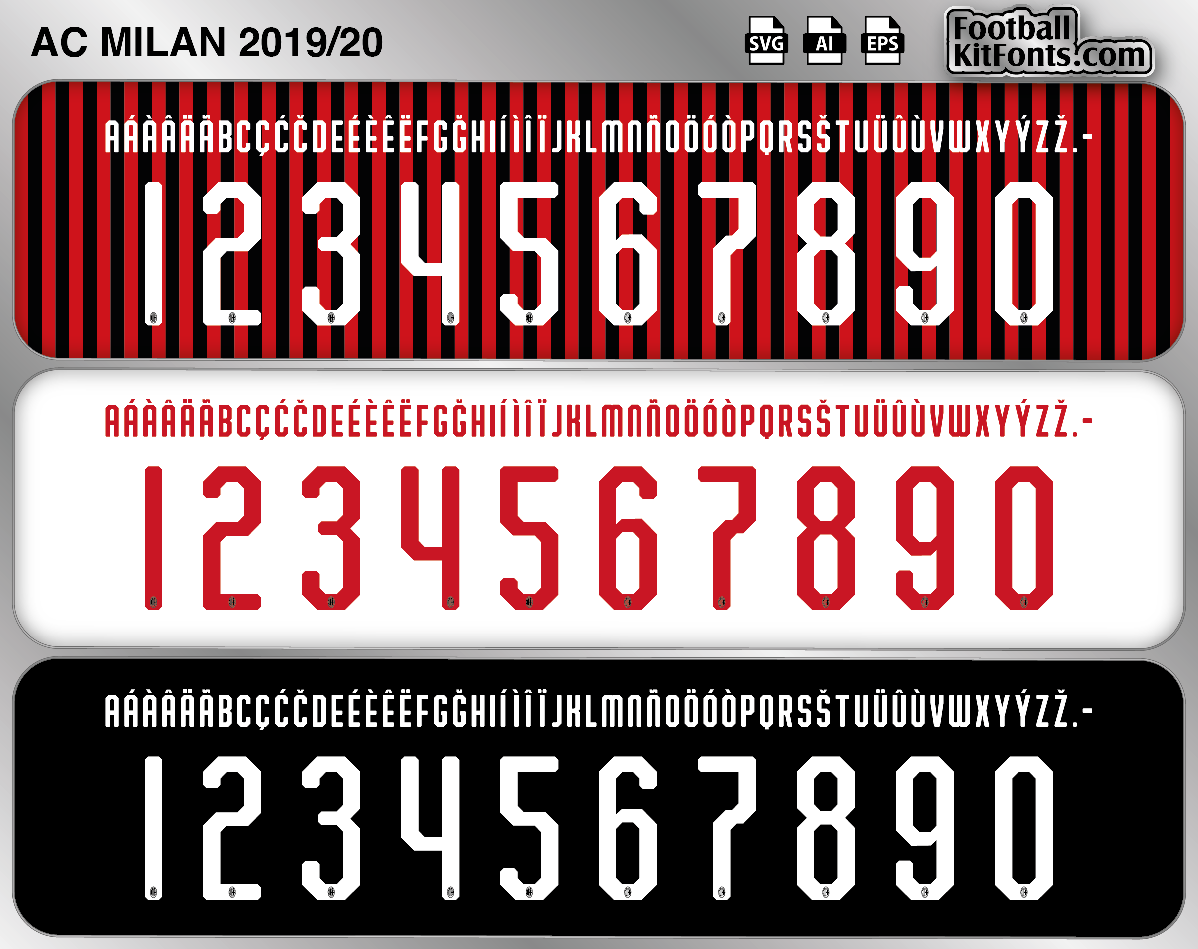 AC Milan 2019-20 Vector Font