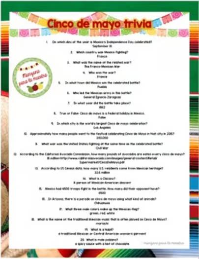 Cinco de Mayo Trivia Webquest Fun activity lesson plan