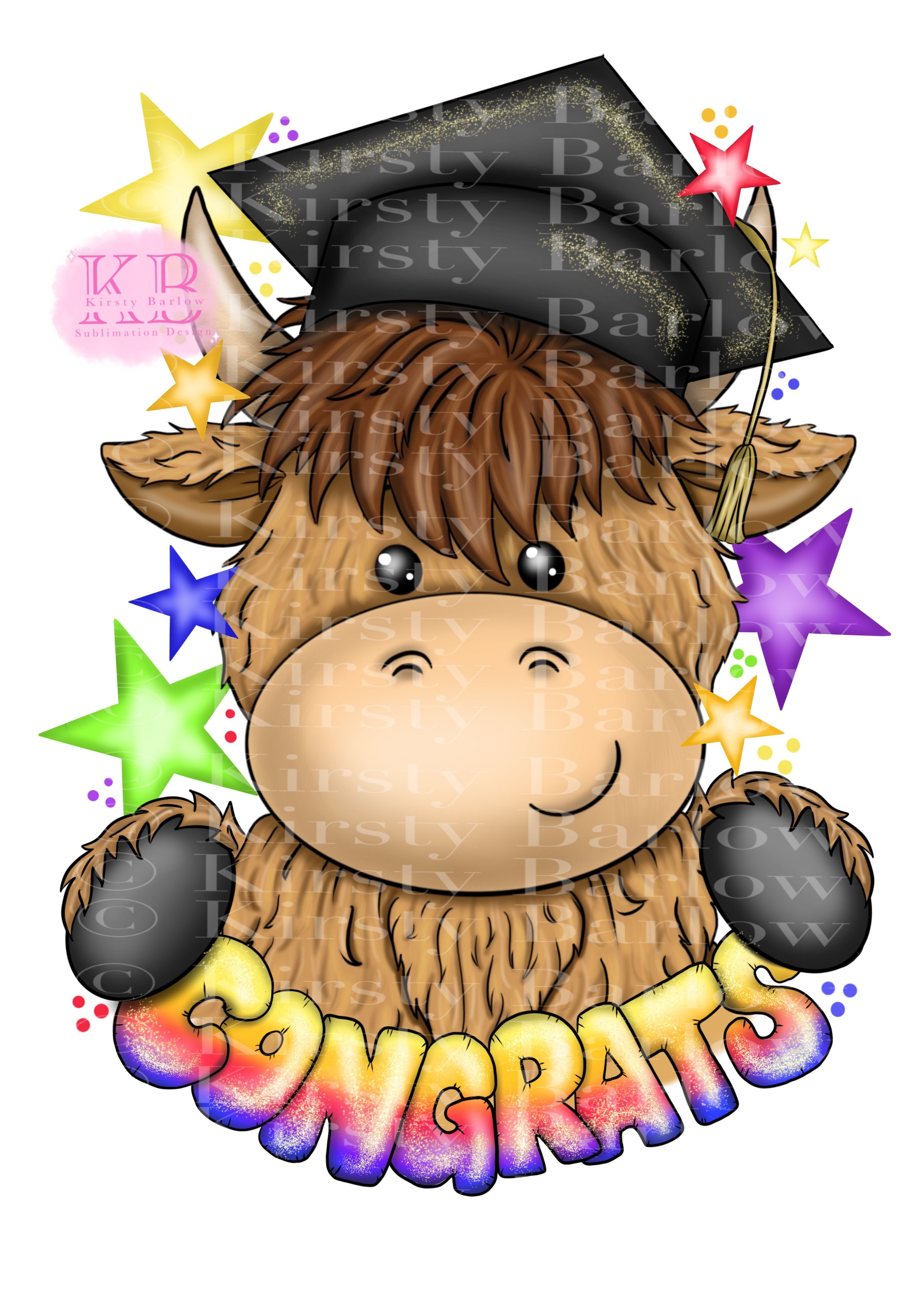 Congrats congratulations highland cow graduate graduation design - Payhip