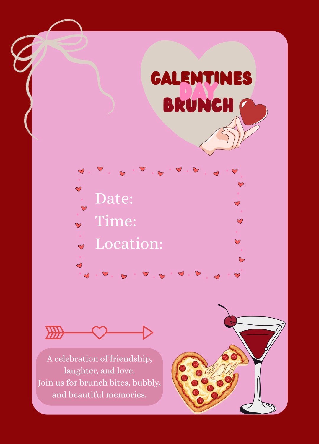 💗 Pink & Girly Galentine’s Day Brunch Invitation - Payhip