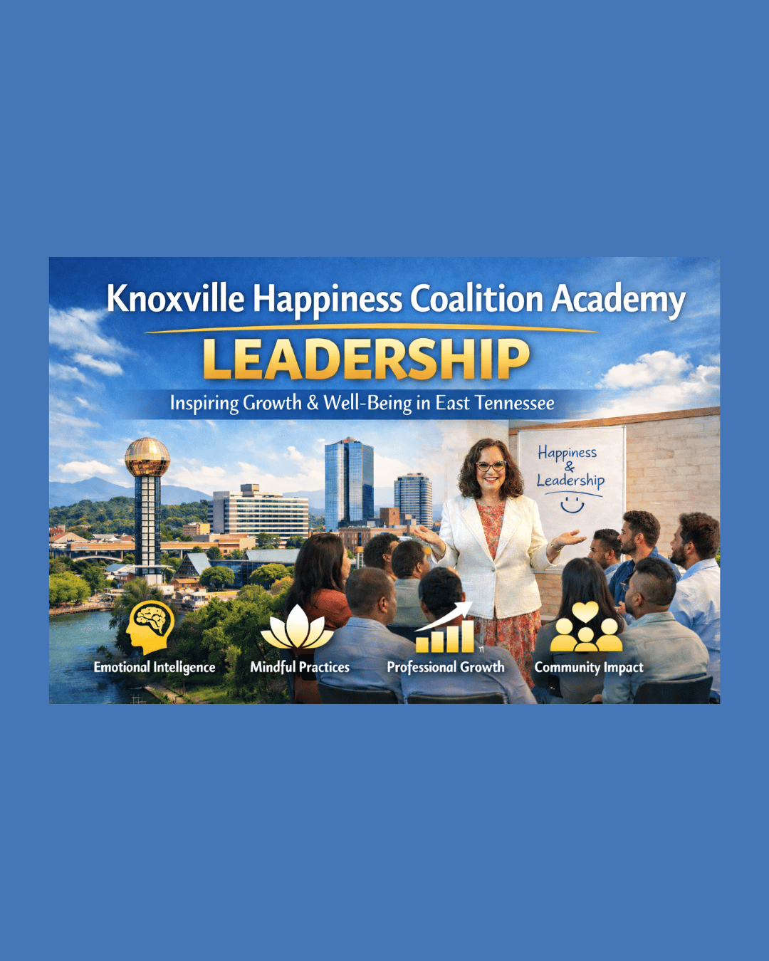 Senior leaders and executives engaged in leadership development programs centered on wellbeing and sustainable performance