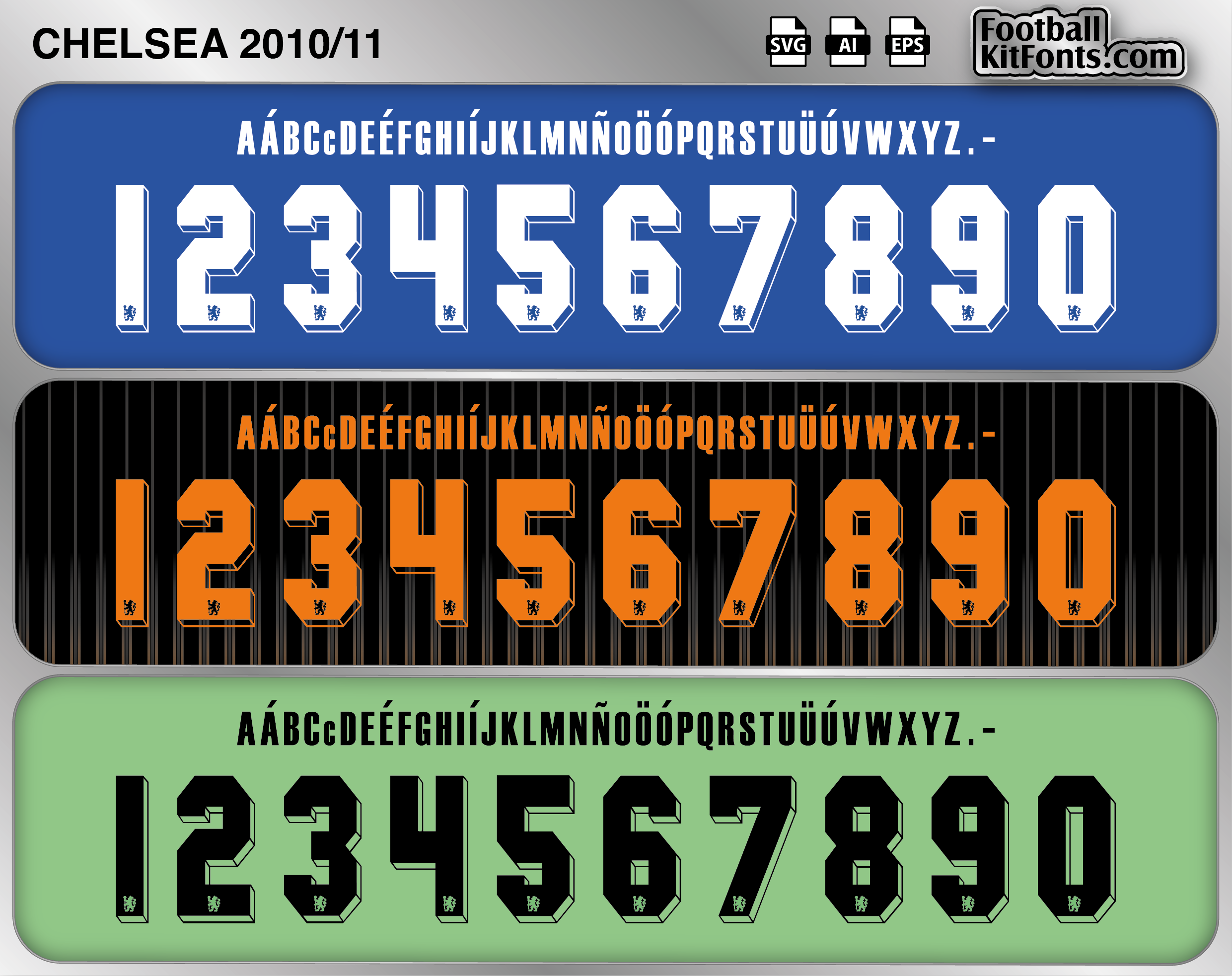 Chelsea 2010-11 Vector Font