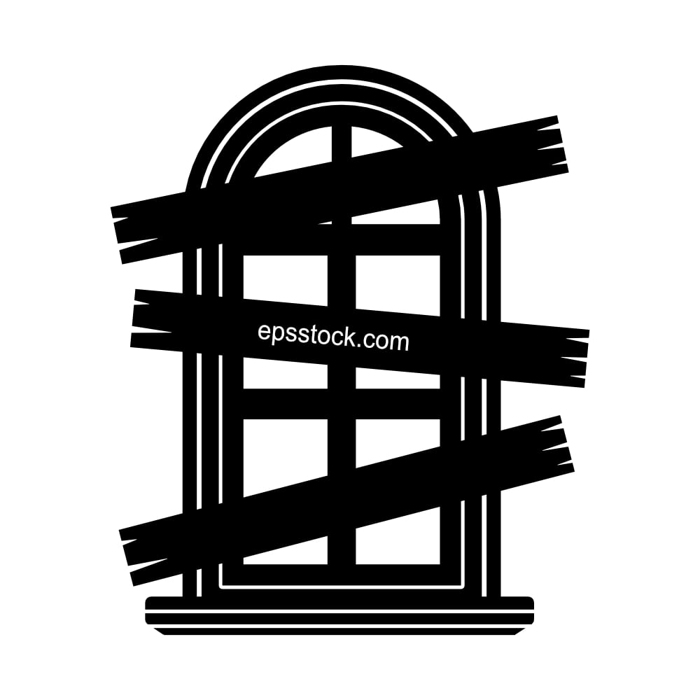 window covered by wooden boards