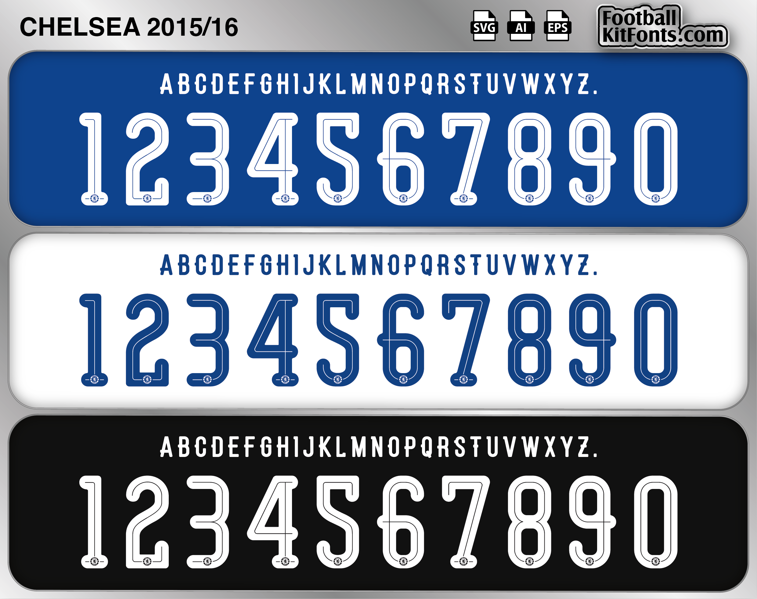 Chelsea 2015-16 Vector Font