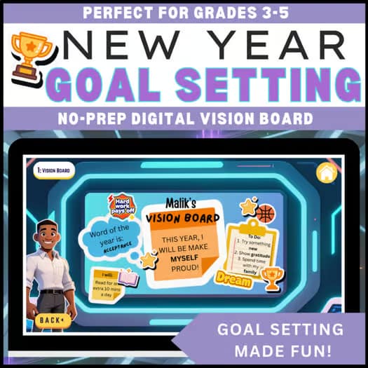New Year Vision Board 2026 | SMART Goals Writing Activity | Digital Goal Setting