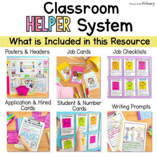 Editable Class Jobs Classroom Management Helpers Job Application Chart Posters
