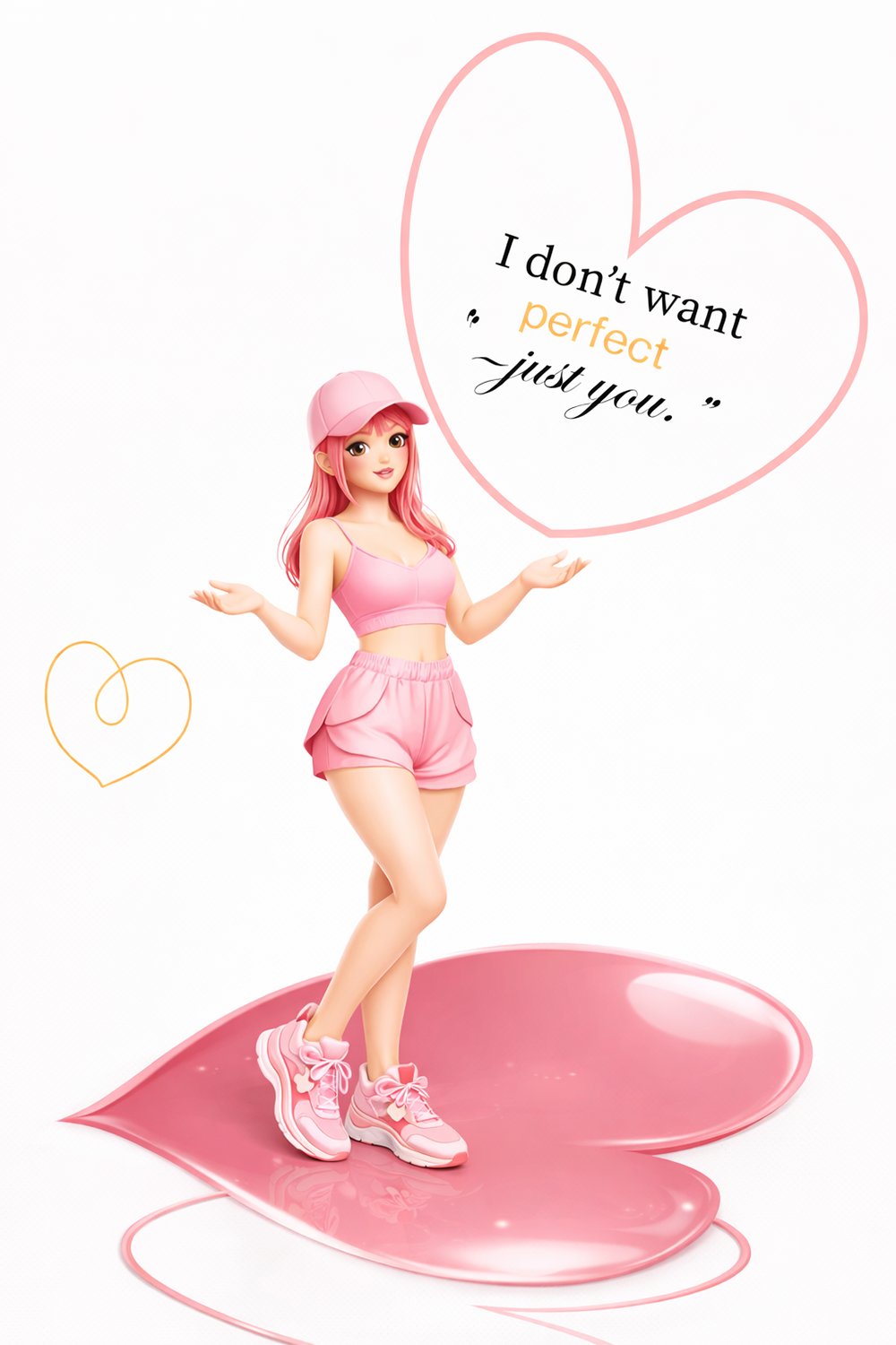 romantic sports art, feminine illustration, luxury sports aesthetic, pink fashion art, romantic quote art, editorial illustration, feminine sneaker art, valentine aesthetic, love typography art, modern romance art, sporty feminine design, high fashion ill