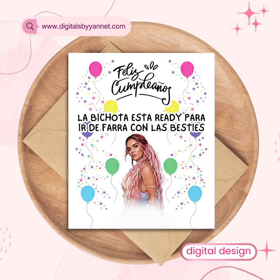 printable music fan regueton birthday card