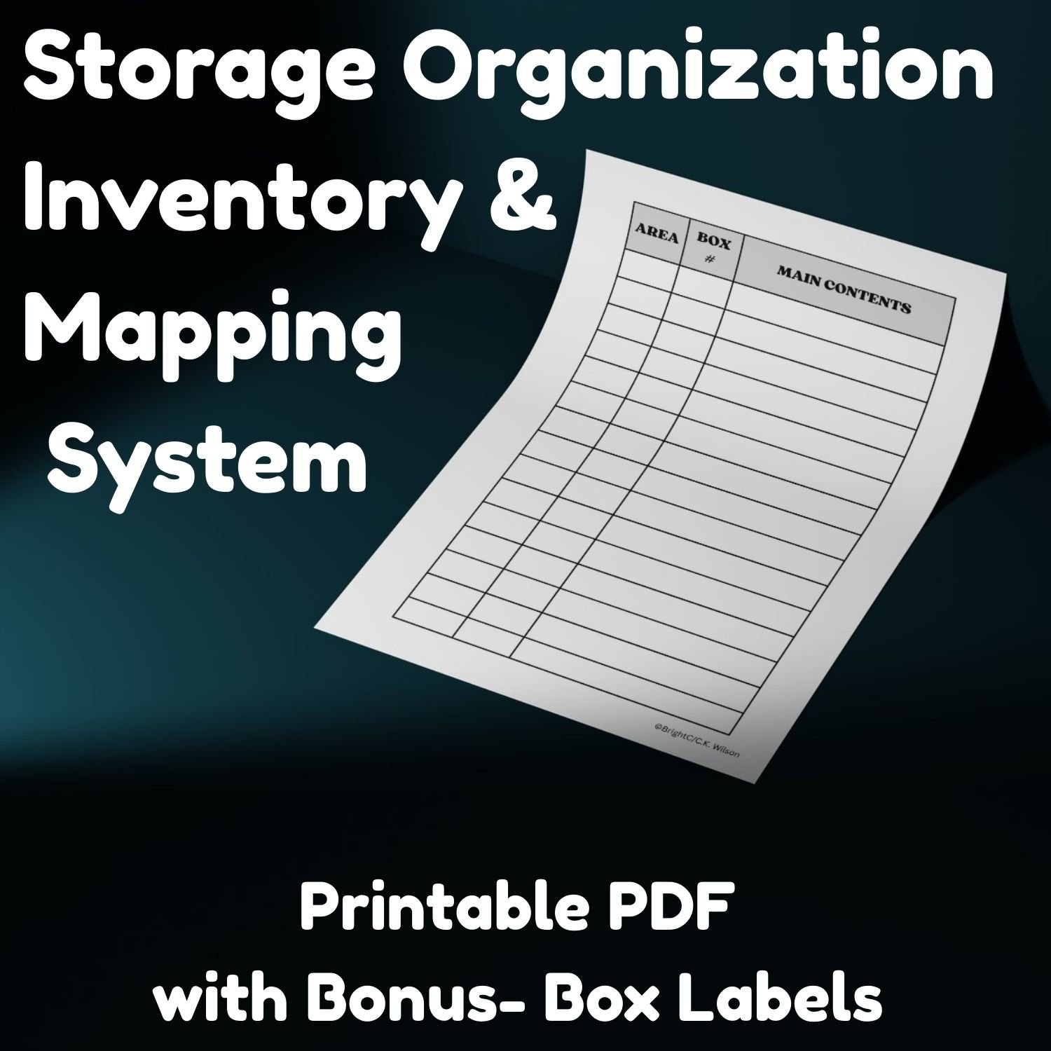 Paper Inventory Mapping Storage Organization, Inventory & Mapping System Printable - Payhip
