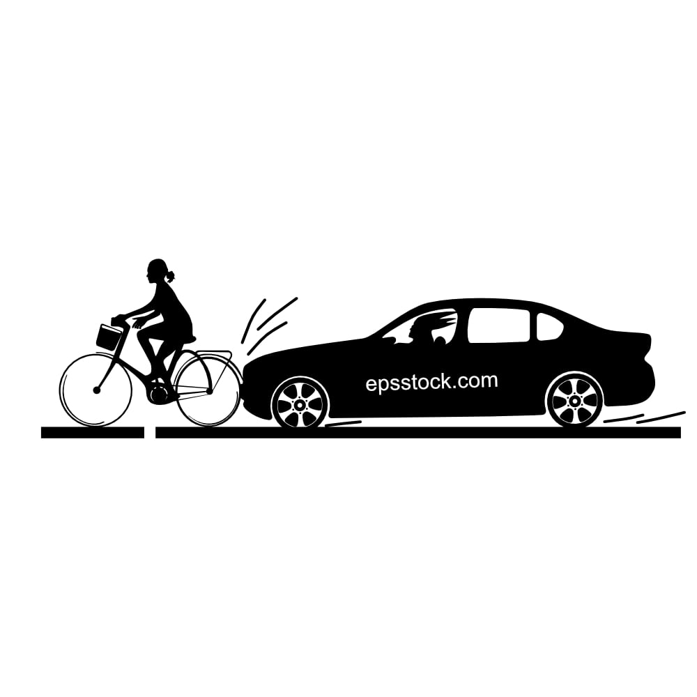 collision between a car and a bicycle