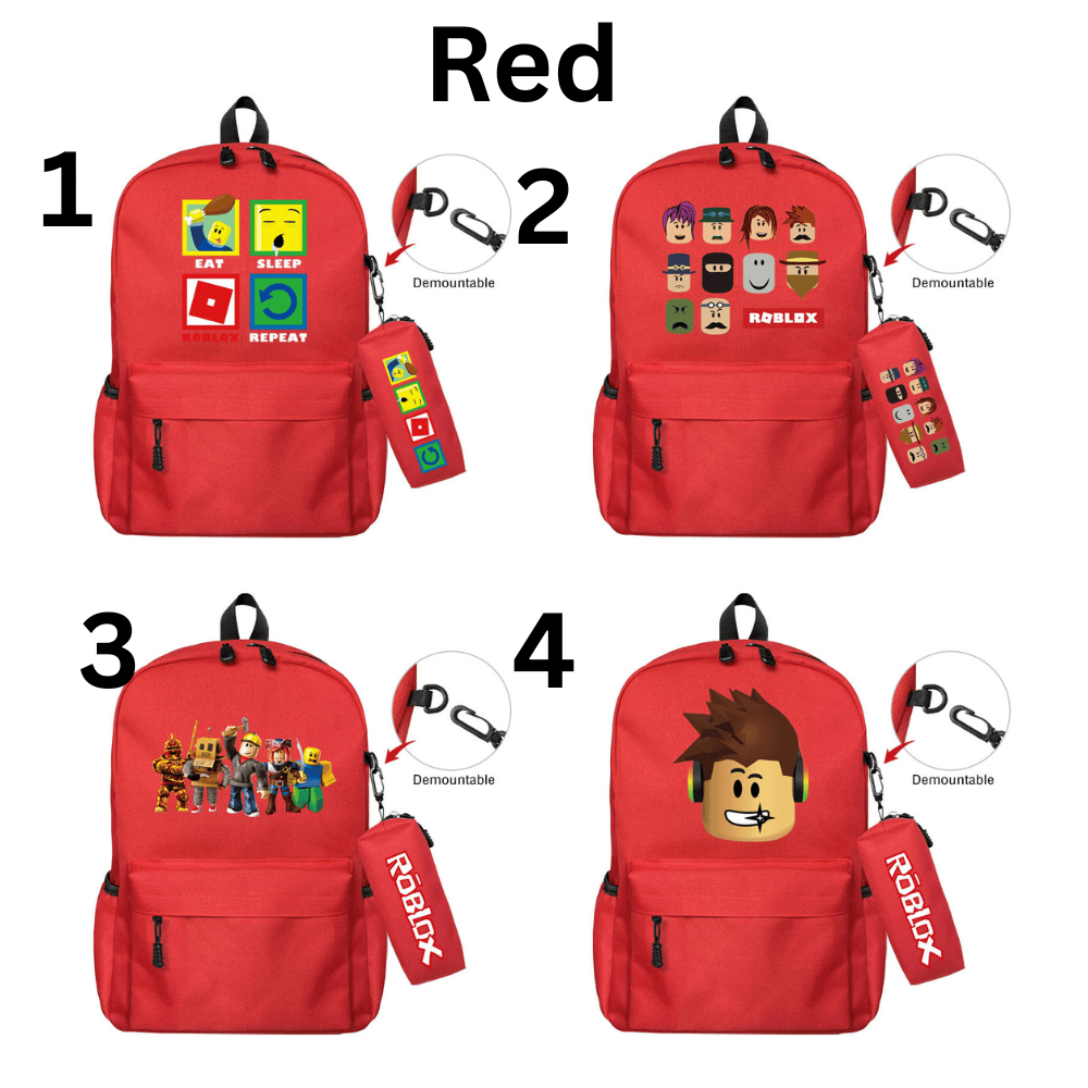 Building block style children’s backpack and pencil case for school