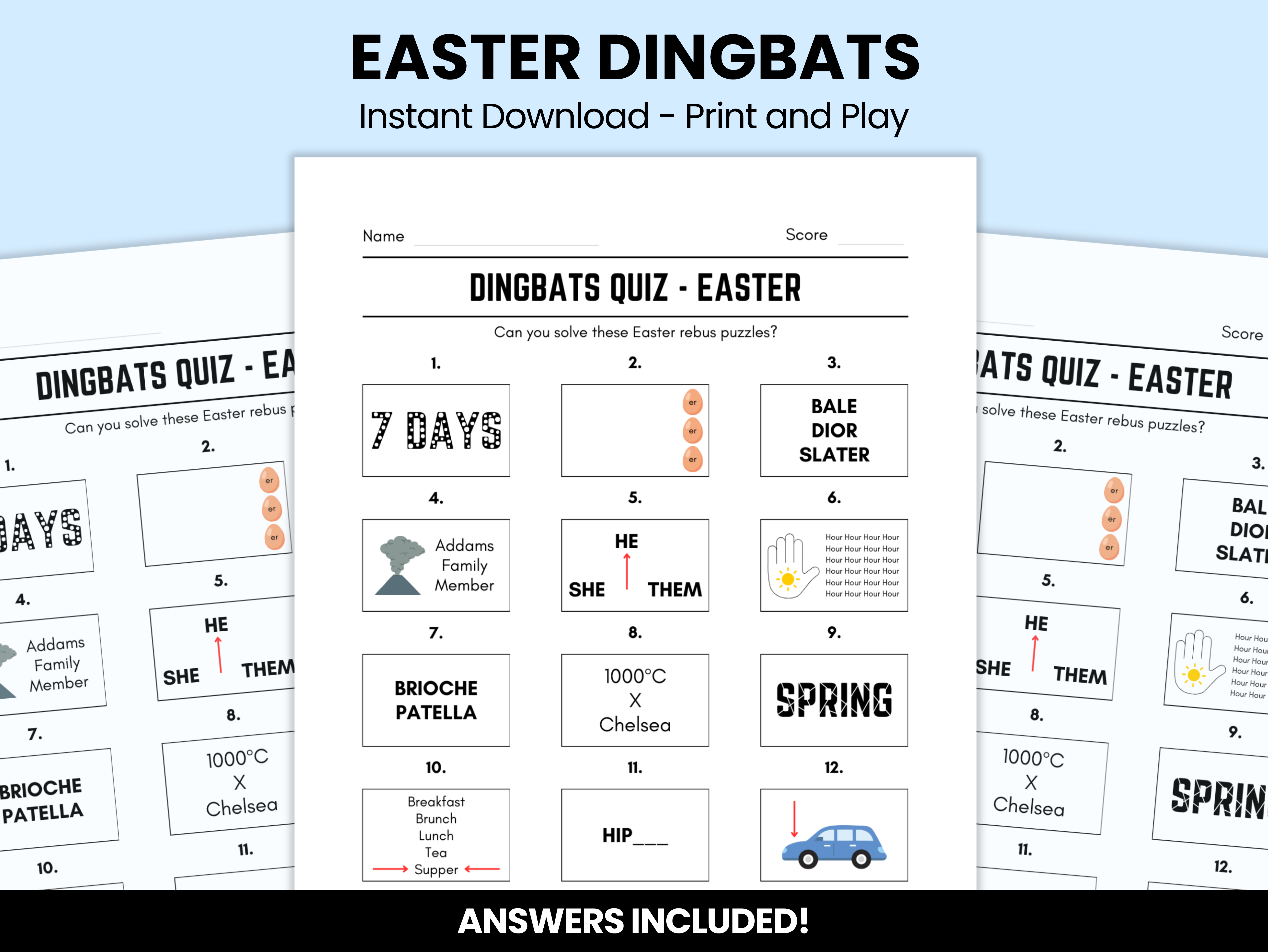 Easter Dingbats Picture Quiz – Instant Download