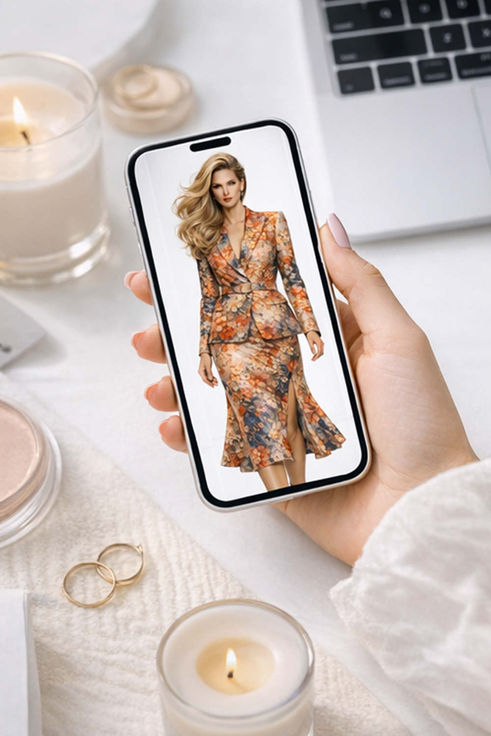 luxury fashion haute couture editorial fashion floral power suit designer womenswear luxury blazer set couture floral suit runway fashion high end fashion design modern femininity power dressing women luxury outfit inspiration fashion editorial aesthetic