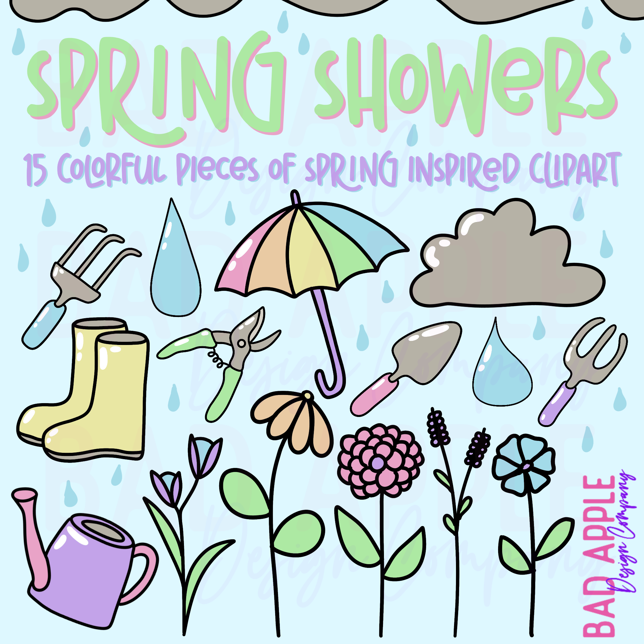 Spring Showers Exclusive ClipArt Set - Payhip