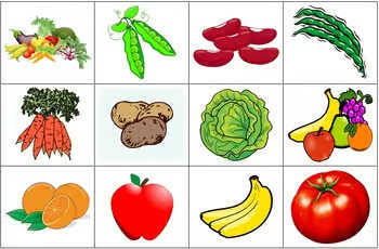 Identifying Foods and Meals Flash Cards + Vocabulary List in Spanish (Comida)