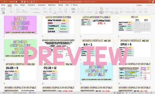 Dividing Decimals Mini Lesson & Guided Notes