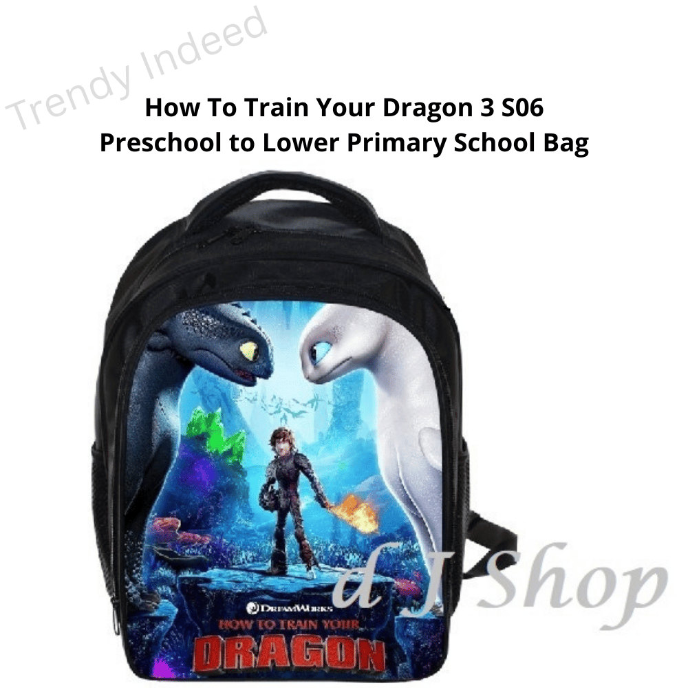 Adjustable strap kids school bag with fun dragon theme