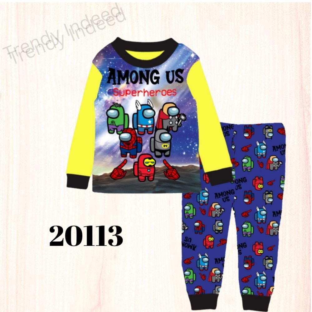 Game-inspired kids pajamas with colorful galaxy and block theme