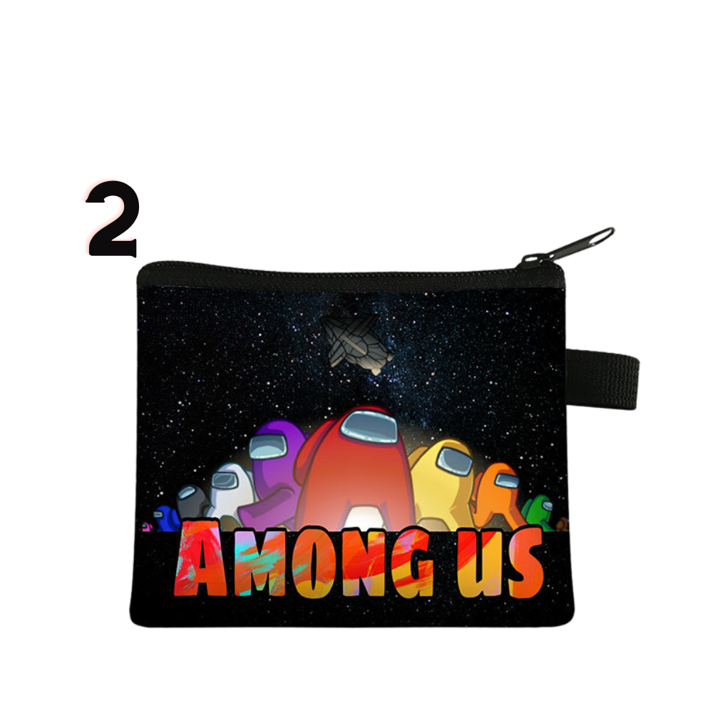 Polyester kids wallet with galaxy crewmate style design