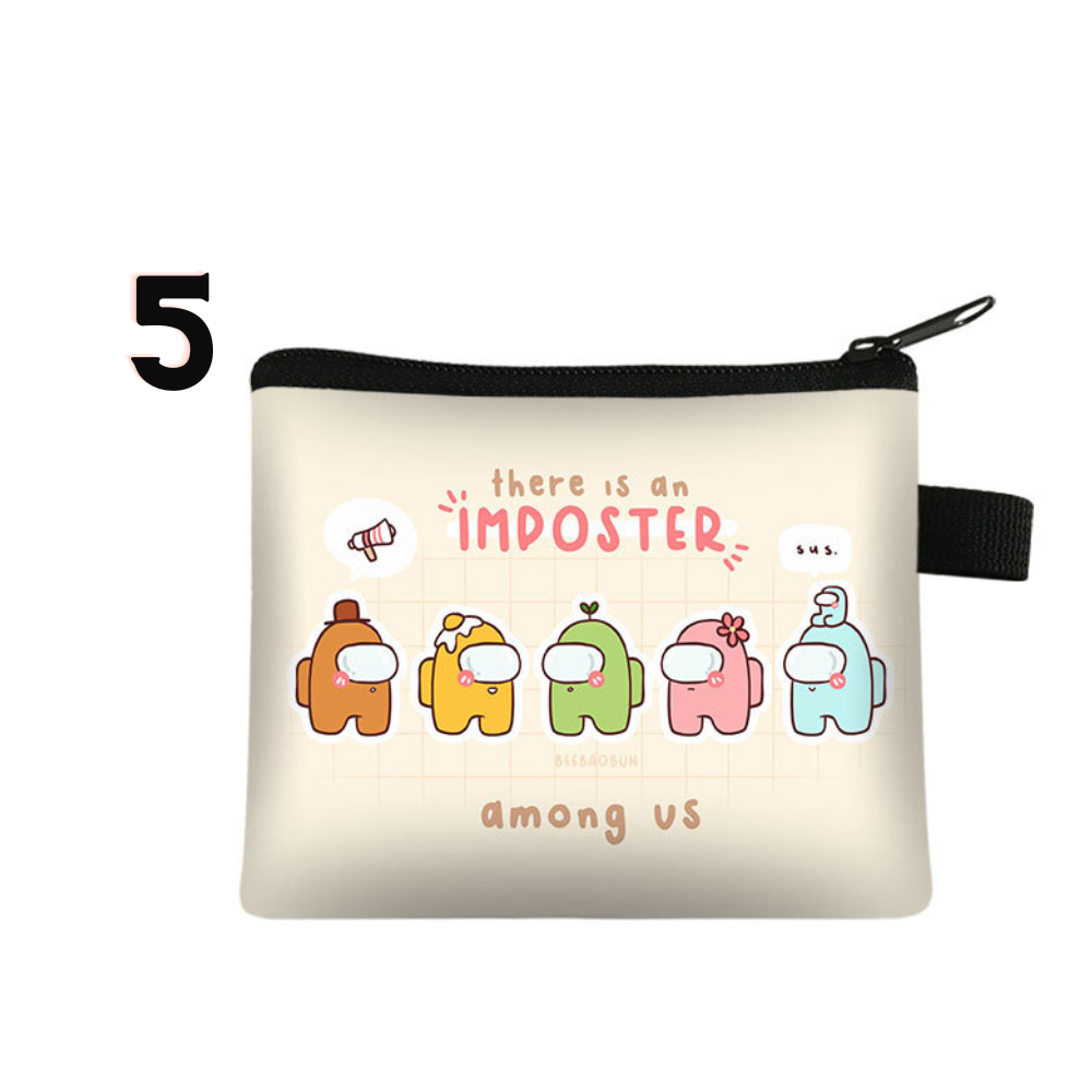 Lightweight polyester kids wallet with space crewmate theme