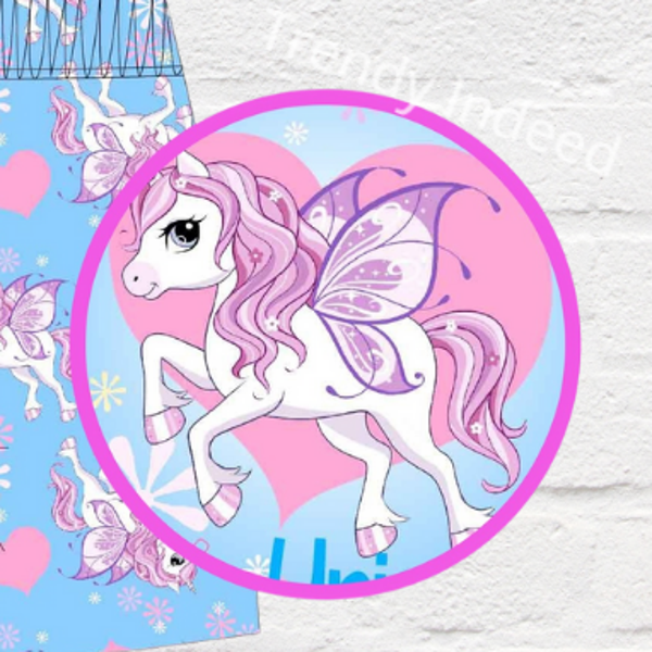Cute unicorn theme children’s top and shorts outfit cotton blend