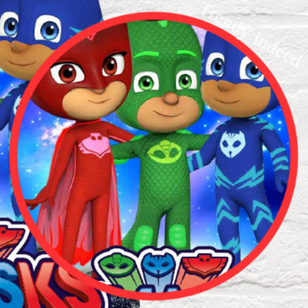 Cartoon hero style children’s top and shorts outfit for ages 2–7 years