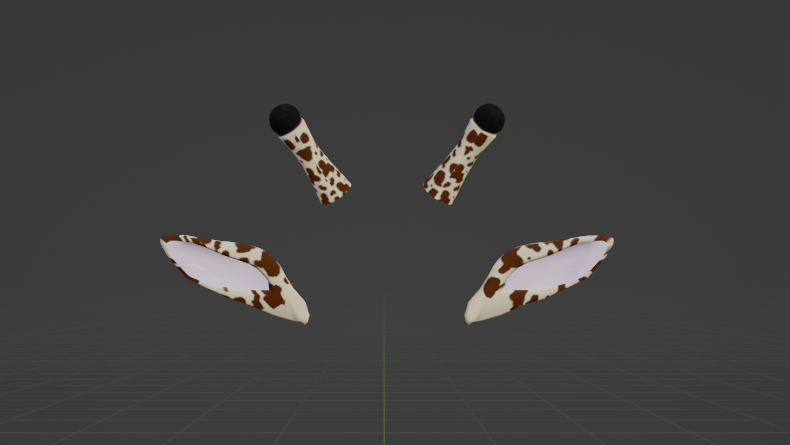Giraffe Horns, Ears, and Tail