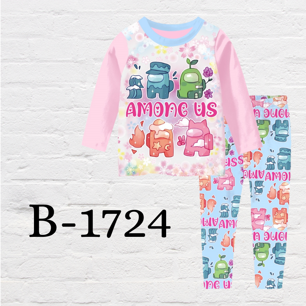 Cartoon game inspired kids pajamas set comfy sleepwear ages 8–12