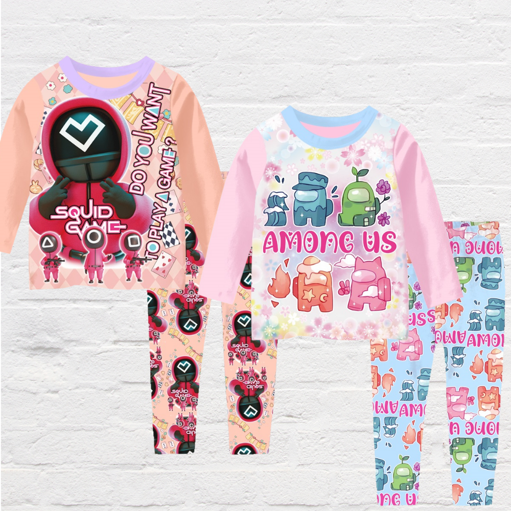 Comfortable kids sleepwear with fun cartoon game style print