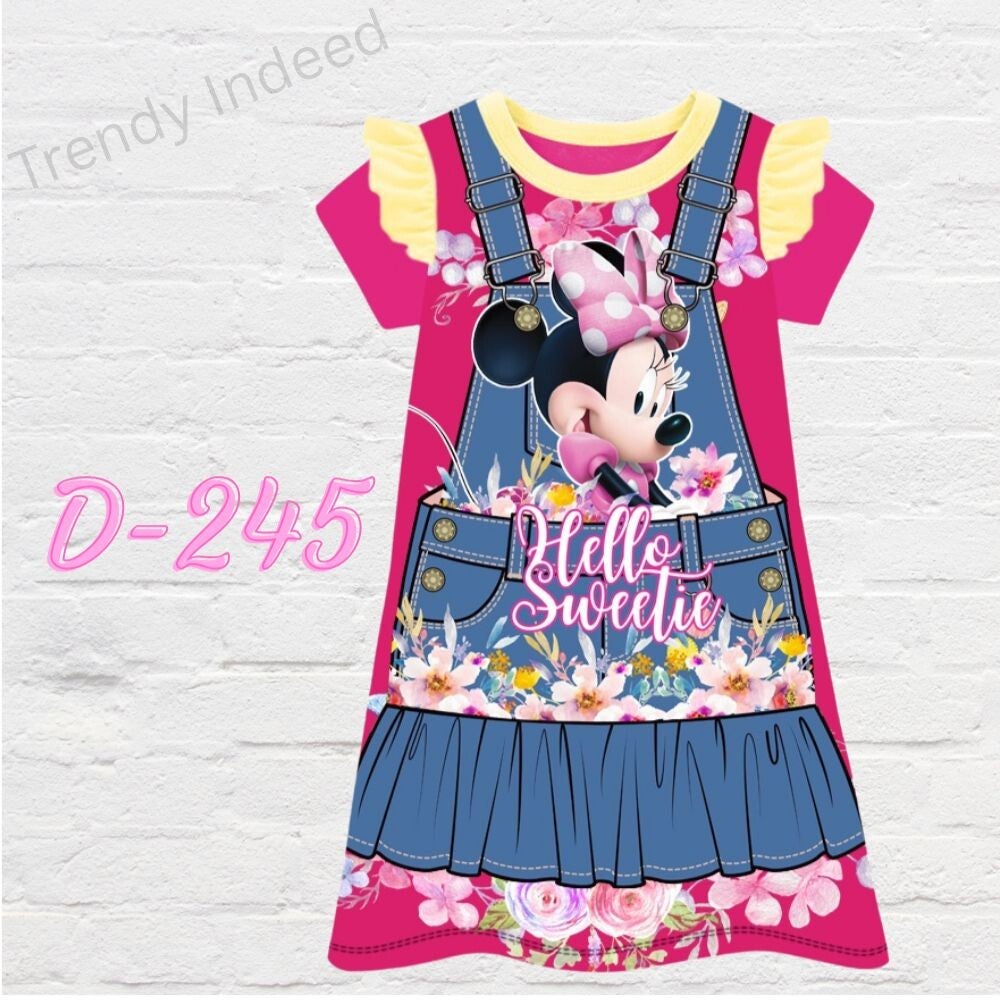 Cute girls dresses featuring cartoon, pony, and unicorn themes