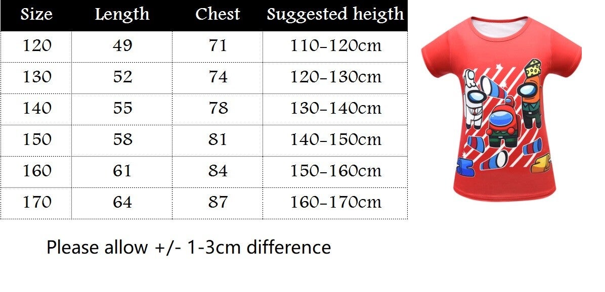 Boys and girls cartoon game style T-shirt soft and breathable