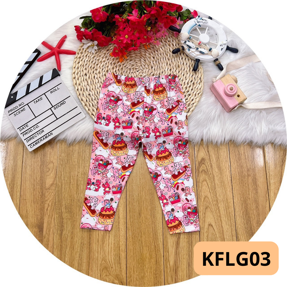 Girls dri-fit leggings with cute cartoon and fantasy prints