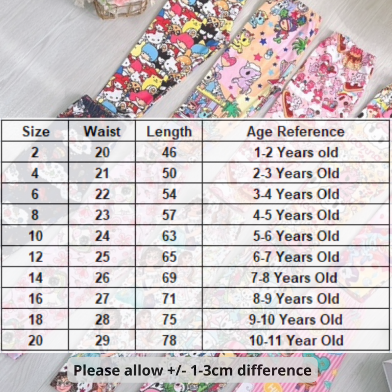 Girls stretchy cartoon print leggings for active daily wear