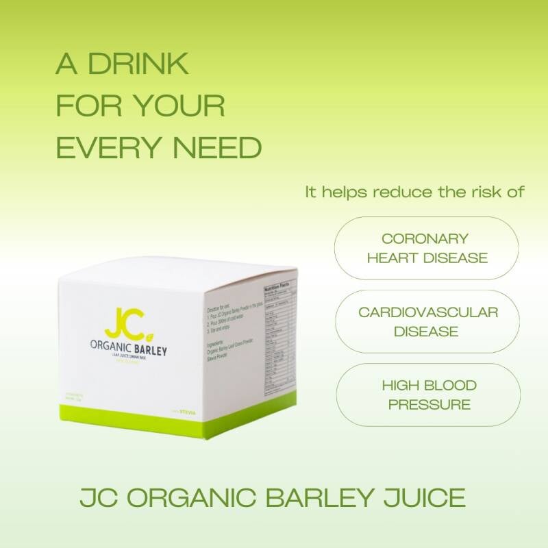 JC Premiere organic barley juice New Zealand 10 sachets superfood drink