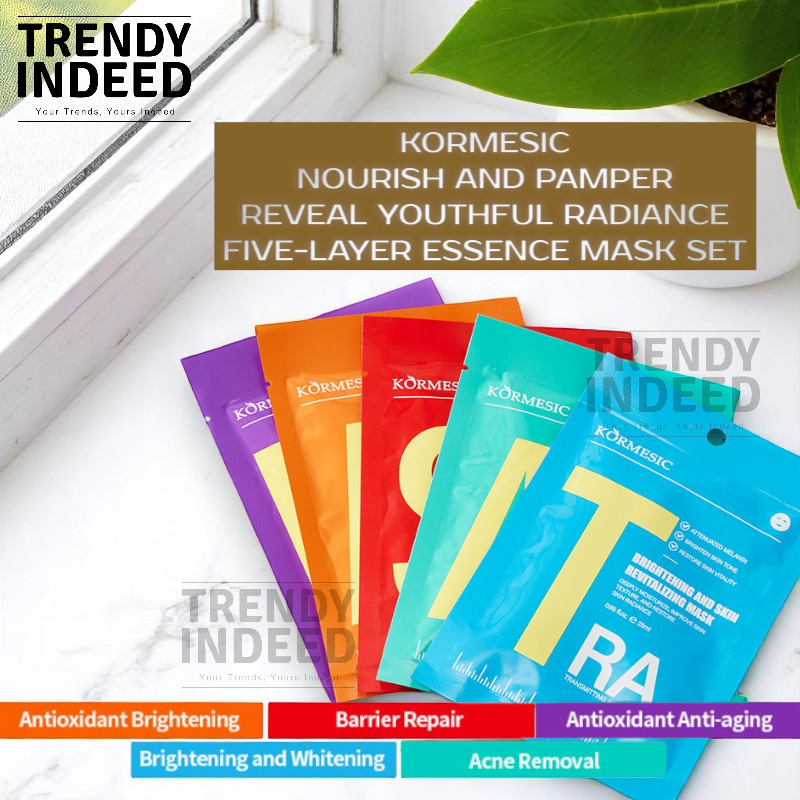 Kormesic facial sheet mask set for hydrating skin care