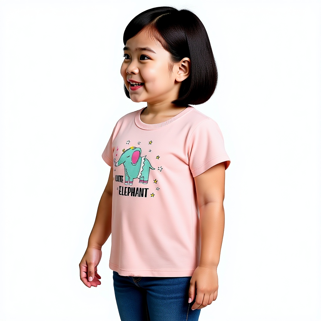 Soft cotton girls T-shirt with playful animal print