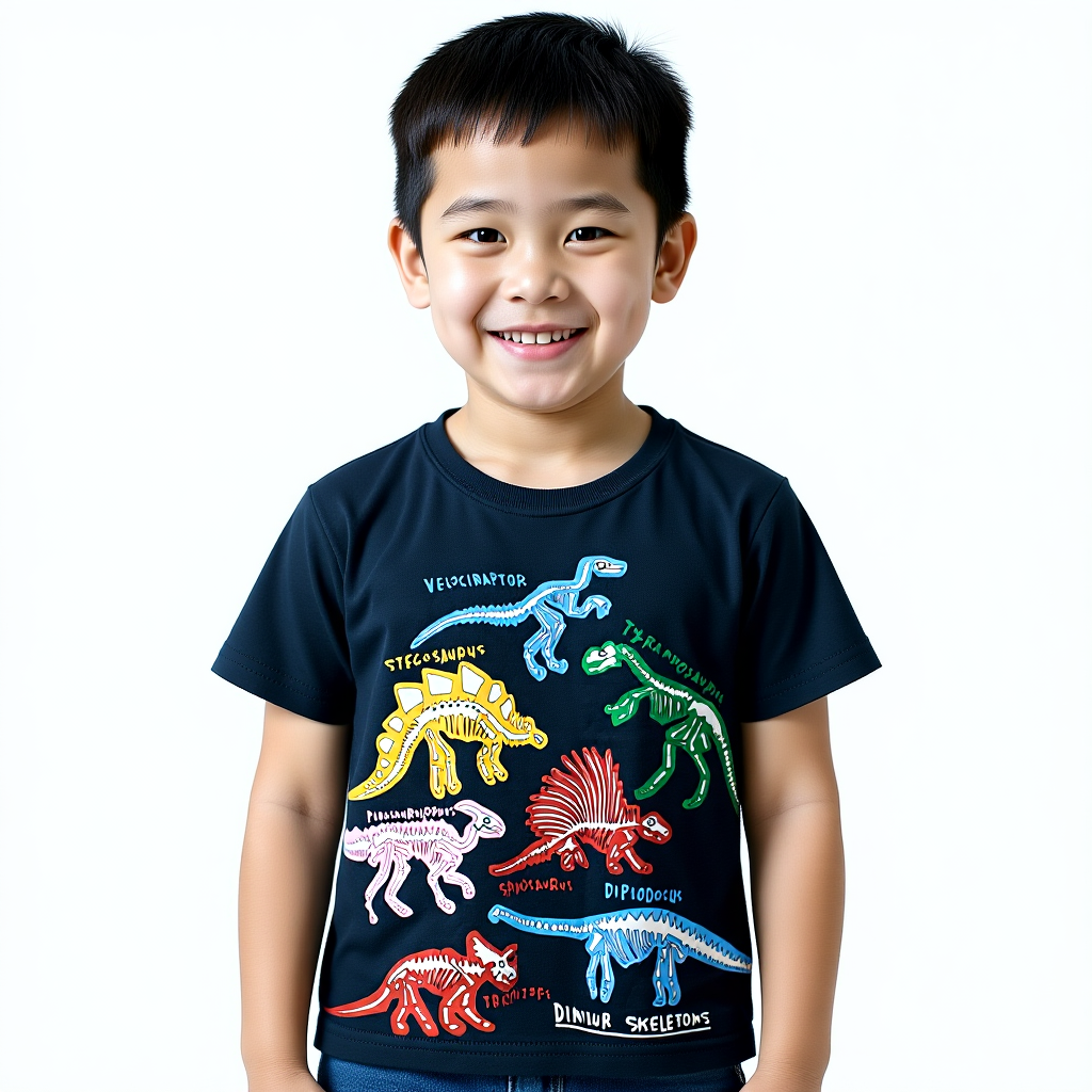 Baby and toddler summer T-shirt with dinosaur graphic