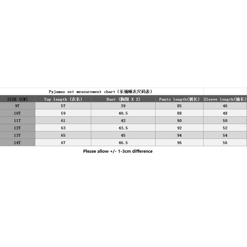 Soft cotton kids sleepwear set with anime style print