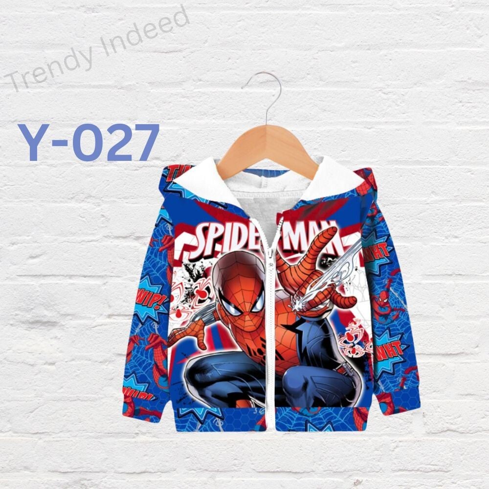 Kids lightweight jackets with playful character-style prints
